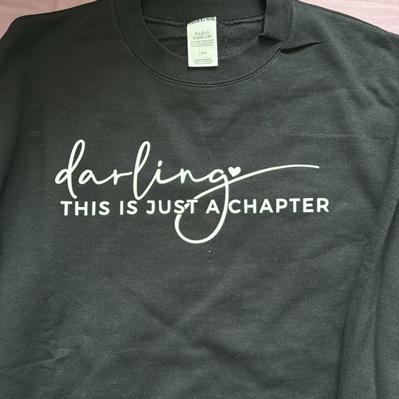 Darling, this is just a chapter long sleeve black sweatshirt new lg - Picture 2 of 2